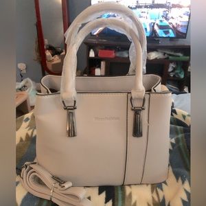 NWT Belks Off White leather Handbag tote and Crossbody. Also have this in Black.